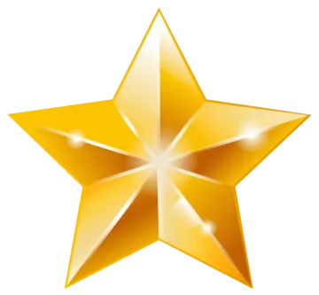 a golden star on a white background