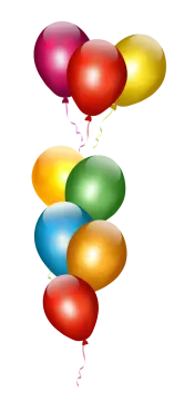 a bunch of balloons on a white background
