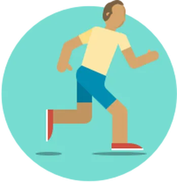 a man running in a circle