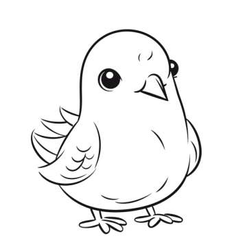 a black and white drawing of a bird