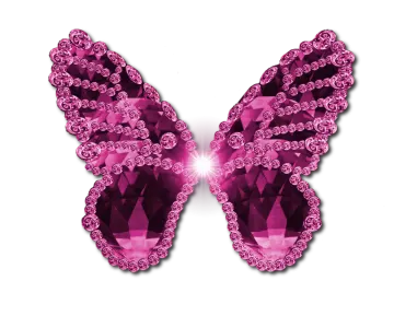 a pink butterfly with diamonds on it