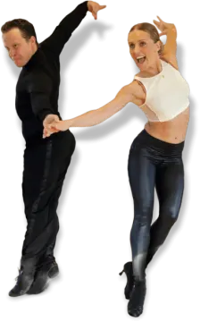 a man and woman are dancing together
