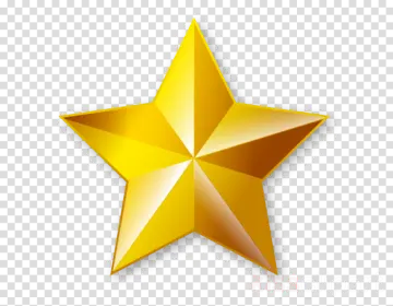 a golden star on a transparent background