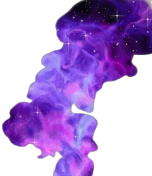 a purple cloud with stars in the background