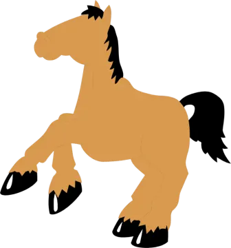 a brown horse standing on its hinds