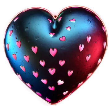 a blue heart with pink hearts on it