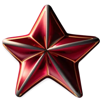 a red star shaped object on a white background