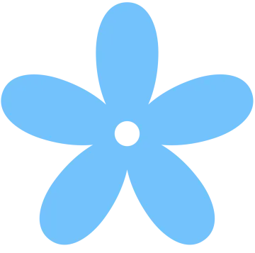 a blue flower on a white background