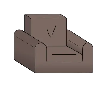 a brown chair on a white background