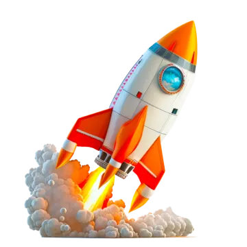 a rocket is flying up into the sky