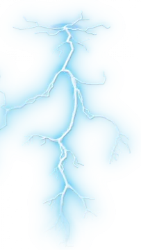 a blue lightning bolt in the sky