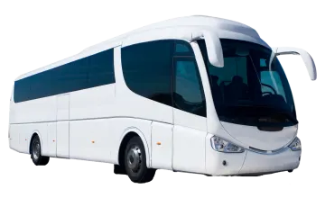 the bus is white