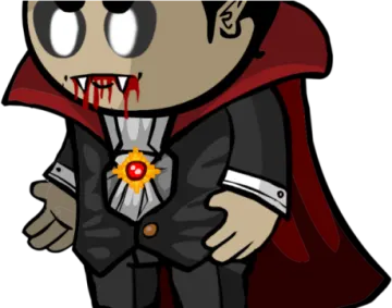 a cartoon character dressed as dracula