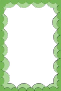 a green frame with a white background
