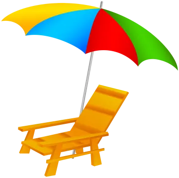 a colorful beach chair with an umbrella