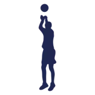 a silhouette of a basketball player shooting the ball