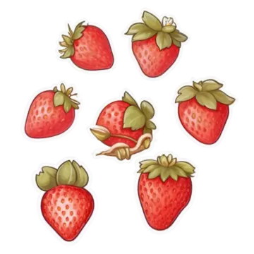 a bunch of strawberries with green leaves