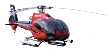 the helicopter is red and black