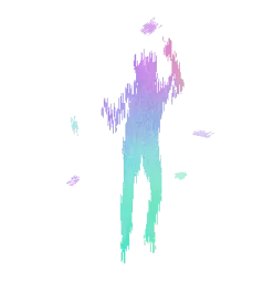 the silhouette of a man with his arms spread out
