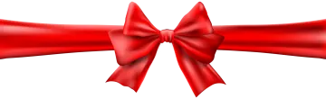 a red bow on a white background
