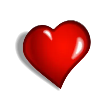 a red heart on a white background