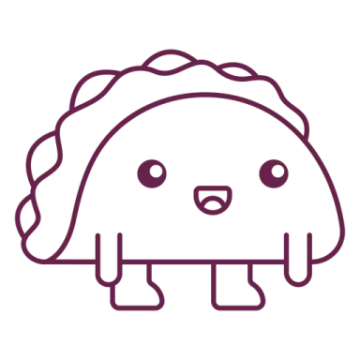 a purple line drawing of a mushroom