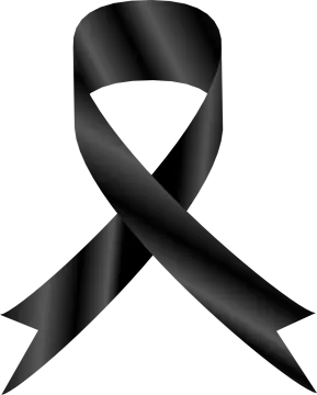 a black ribbon on a white background
