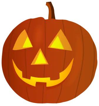 a halloween pumpkin with an evil face on it