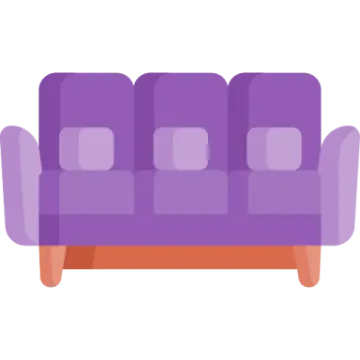 an illustration of a purple couch