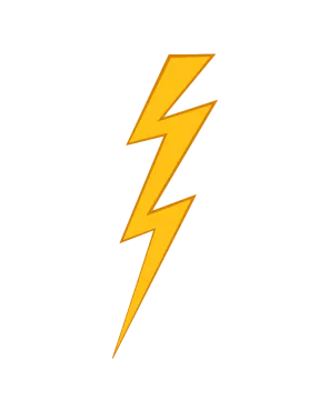 a yellow lightning bolt on a white background