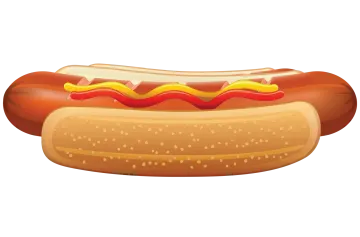 a hot dog on a white background