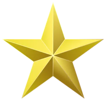 a gold star on a white background