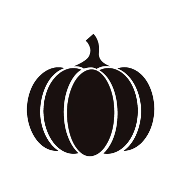 a black and white silhouette of a pumpkin
