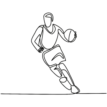 a continuous drawing of a football player