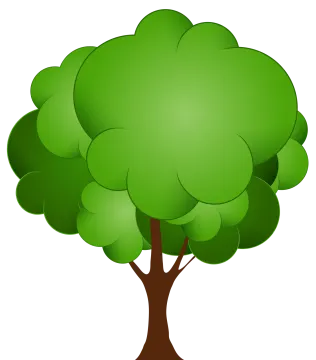 a green tree on a white background