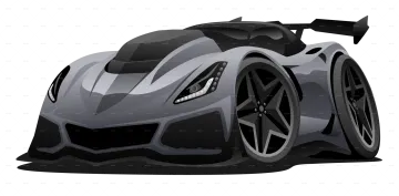 a black and white sports car