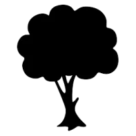 a black and white silhouette of a tree