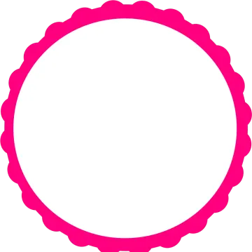 a pink circle with a white background