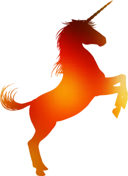 a unicorn silhouetted against a white background