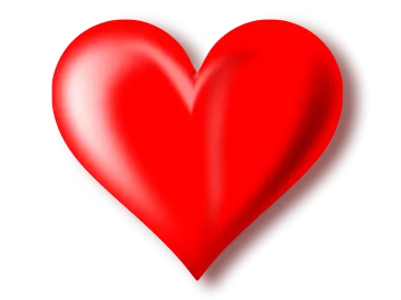 a red heart on a white background
