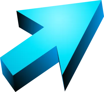 a blue arrow with a white background