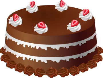 a chocolate cake with strawberries on top
