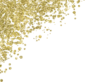 a pile of gold glitter on a white background