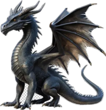 a black dragon on a white background