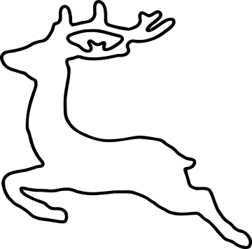 a black and white drawing of a deer
