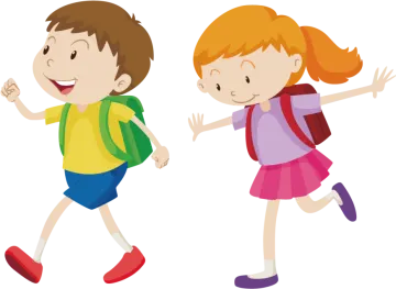 two kids with backpacks