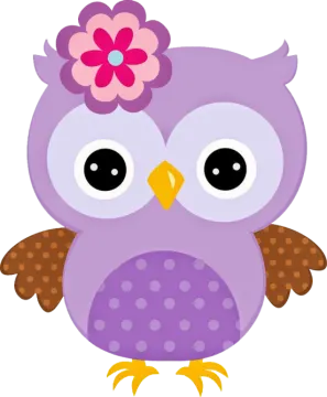 an owl with a flower on its head