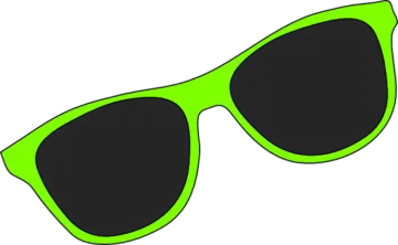 a pair of green sunglasses