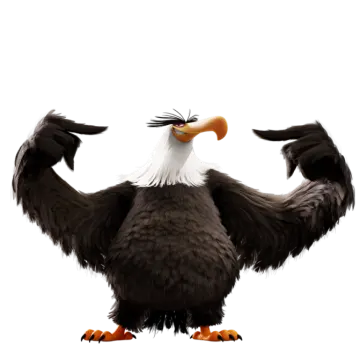 an eagle is standing with its wings spread