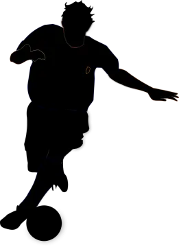 a silhouette of a soccer player
